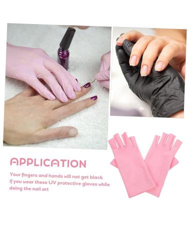 Healeved 3 Pairs Nail Gloves Protection Gloves Led Gloves Fingerless Gloves Nail Anti-uv Gloves Sun Gloves Protective Gloves for Manicure Gel Pink Spandex Nail Polish - Buy Online on GoSupps.com