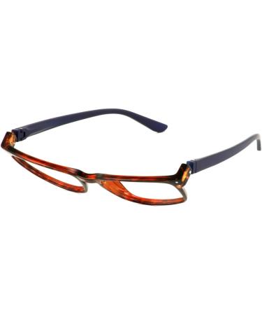 BUNNY EYEZ DEAN Reading Glasses - Stylish Tortoise/Dark Navy 2.0x Readers with Tiltable & Flippable Frame for Chic Look - Shop Internationally - Buy Online on GoSupps.com