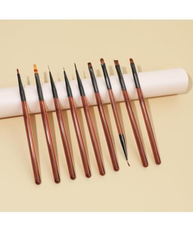 9Pcs Nail Art Brushes Nail Art Design Pen Painting Tools Nail Dotting Tools Nail Art Design Brushes for Gel Polish Nail Polish Brush 3D Nail Art Decorations Brush for DIY Manicure