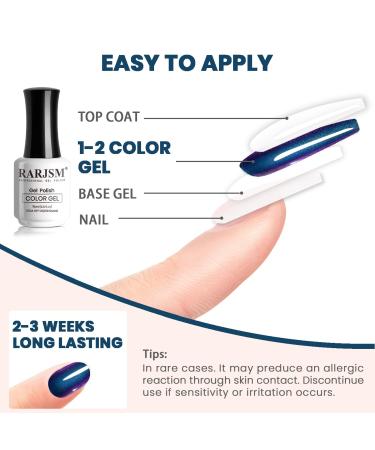 Buy RARJSM Chameleon Gel Nail Polish - Dark Blue to Purple Multichrome Color Changing Holographic Glitter - 15ml Soak Off DIY Nail Gel for Salon Quality Nails at Home - Buy Online on GoSupps.com