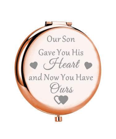 MYOSPARK Daughter in Law Compact Makeup Mirror Gift Bride to Be Gift Wedding Day Keepsake Gift from Mother in Law (You Have Ours Mirror)
