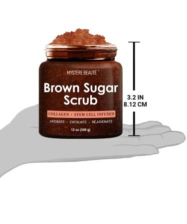 MYST RE BEAUT Brown Sugar Body Scrub - Natural Skin Care for Men & Women - Exfoliating & Moisturizing Formula - 12 Oz - Buy Online on GoSupps.com