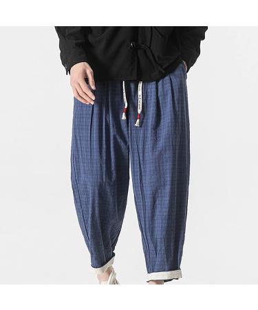 CEWIFO Comfortable Men's Business Pants - Light 3/4 Cargo Shorts Elastic Waist Casual Beach & Yoga Wear Cotton A2-Blau 5XL - Buy Online on GoSupps.com