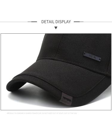 Vintage Cotton Dad Hat - Adjustable Baseball Cap with Double Layer Peaks for Men, Black - Buy Online on GoSupps.com