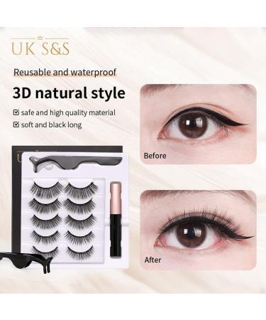 Magnetic eyelash and eyeliner kit 1 Tube of Magnetic Eyeliner 5 Pairs of Magnetic Eyelashes 1 Eyelash Applicator - Buy Online on GoSupps.com