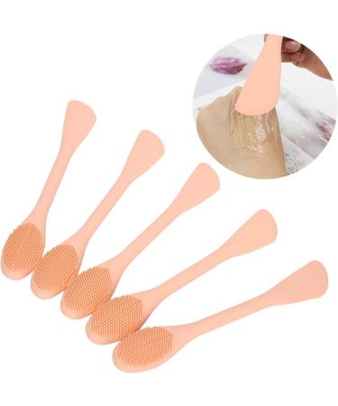 Qukaim DIY Mask Stick Silicone Facial Mask Brushes Face Cleaning Brush with Mix Mask Stick Skin-Care Tool Nude Pink 2 Heads - Buy Online on GoSupps.com