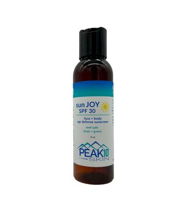 PEAK 10 SKIN sun JOY SPF30 REEF SAFE face + body age defense sunscreen 4oz