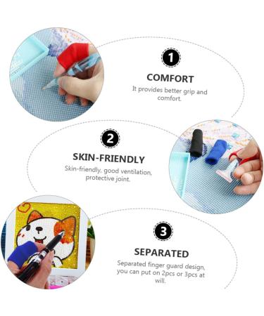 FRCOLOR 20 Pcs Finger Cots - Diamond Picture Finger Covers & Embroidery Tools for Kids | Assorted Colors | 4.5x2.5cm - Buy Online on GoSupps.com