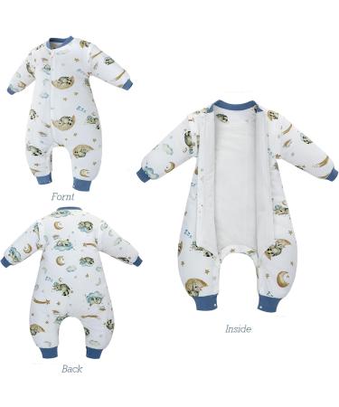 100% Cotton Baby Sleep Sack with Legs, Detachable Sleeves, 2-Way Zipper & Buttons - Magic Cloud M, 2-3 Years - Buy Online on GoSupps.com