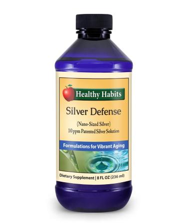 Healthy Habits Silver Defense Liquid Immune System Support Natural Nano-Sized Silver Dietary Supplement