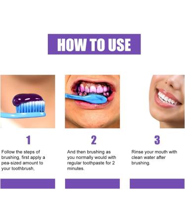 Teeth Whitening Toothpaste Purple Toothpaste Stain Remover Toothpaste Colour Correcting Toothpaste Purple Teeth Whitening Strong Cleaning Power Natural Stain Remover Refreshing (1PC) - Buy Online on GoSupps.com