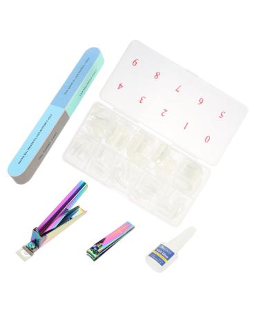 VINTORKY 1 Set Nail Set Kit De Manicura Cosmetology Kit Nails Nail File Strips Acrylic Nail Tips Fake Nail Trimming Supplies Manicuring Tools Manicure Clippers Fingernail Full Cover Plastic 13X7cm Assorted Color 3