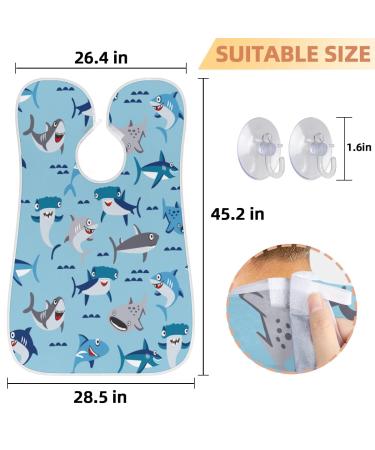 Funny Shark Beard Bib Apron | Waterproof Hair Catcher for Men | Grooming Cape with Suction Cups - Perfect Gift - Buy Online on GoSupps.com