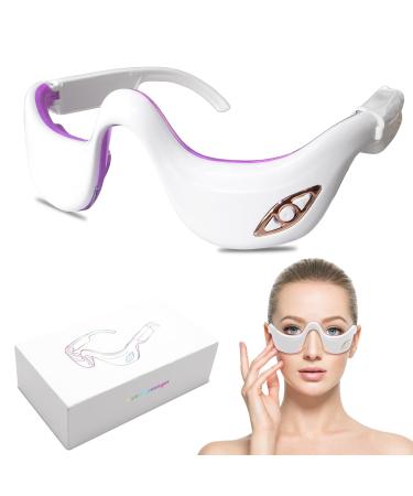 Eye massage device with warmth eye massage at temperature heat eyes heating cushion eye massager anti-aging dark circles 6 massage modes 3 steps strength for relaxing reducing black circles dry
