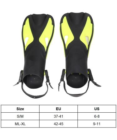 BOLORAMO Swimming Fins for Adults - Premium Diving Fins in Black & Yellow (Size 9-11 / 42-45) - Perfect for Open Water Adventures - Buy Online on GoSupps.com