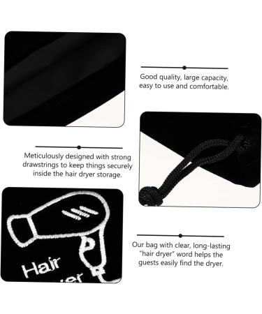 LALADEFIEE 2 Pcs Hair Dryer Storage Bag Wallet Hair Dryer Organizer Travel Jewelry Bag Make Black Flannel - Buy Online on GoSupps.com