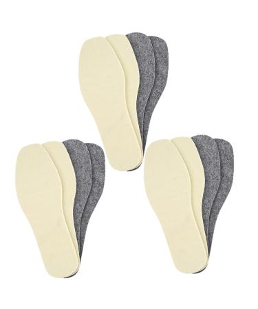 NOLITOY 6 Pairs Wool Insole Woolen Insoles Boot Insoles for Men Wool Shoe Inserts Winter Warm Insole Winter Insoles Wool Shoe Insole Chemical Fiber Men and Women Sports Shoes Wool Felt As Shown 25.00X8.50X0.60CM