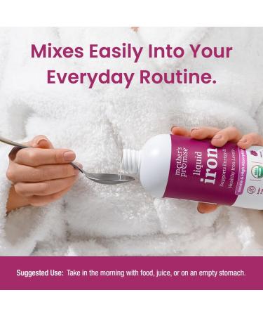 Organic Liquid Iron Supplement for Women Men & Kids with Vitamin C | Sugar Free Natural Berry Flavor Non Constipating Vegan Ferrochel Iron Supplements for Healthy Blood Prenatal & Postnatal - Buy Online on GoSupps.com