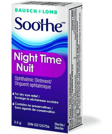 Bausch + Lomb Soothe Night Time Ophthalmic Dry Eye Ointment Lubricant Relief for Dry Eyes Nighttime Dry Eye Relief Preservative Free 3.5g - Buy Online on GoSupps.com
