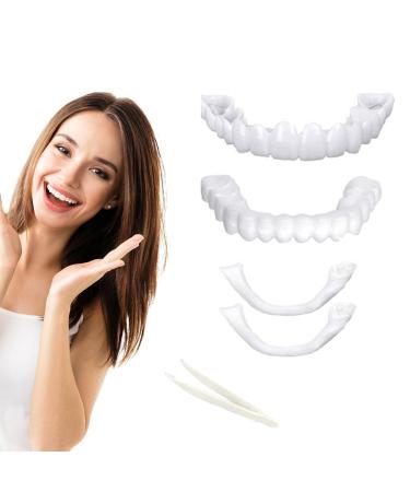 Care Spring Whitening Cosmetic Veneers Teeth 2 Pairs Veneers Fake Teeth Top and Bottom Instant Dental Veneers Perfect Smile Prosthetics for Men and Women Bad Teeth Whitening Alternatives