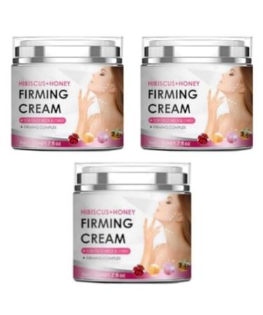 2024 New Honey Hibiscus Firming Cream Neck Firming Cream Skin Tightening Cream for Face & Body Anti-Wrinkle Facial Moisturizer with Collagen for All Skin Types 50ml/1.7fl.oz (3 Jars)