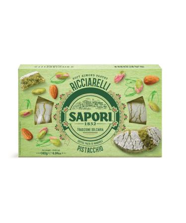 Sapori Flavors Ricciarelli al Pistacchio Almond Paste Pistachio Almond 140g Italian Christmas Specialties