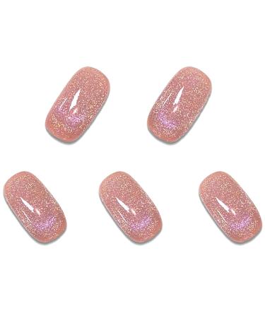 BABALAL Pink Chrome Square Press on Nails - Medium Fake Acrylic Squoval Nails for Women and Girls | BBFNB03 - Buy Online on GoSupps.com