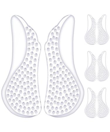 Beavorty 4 Pairs Metatarsal Forefoot Pads Clear Metatarsal Pads Metatarsal Cushion Ball of Foot Pad Clear Metatarsal Forefoot Cushion Clear Forefoot Pads Massage Belt Gel