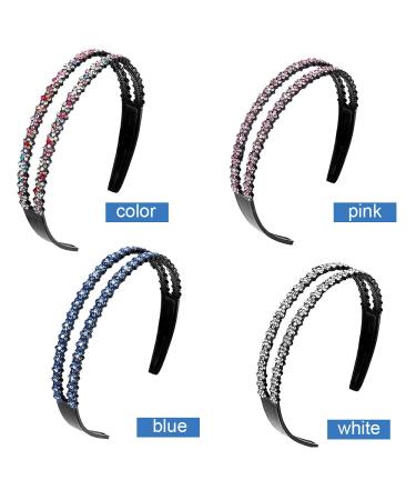 Fashionable Rhinestone Hair Bands - 4-Piece Elegant Double Crystal Headbands for Women & Girls | Slide-Resistant Hair Accessories - Buy Online on GoSupps.com