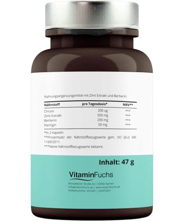 Premium Berber Capsules - High Dose with Cinnamon Extract & Chromium for Blood Sugar Support & Metabolism Boost | Vitamin Fox - Buy Online on GoSupps.com