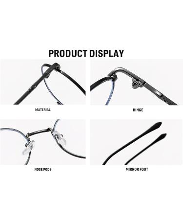 Buy Classic Round Metal Frame Retro Glasses - Flat Mirror Decorative Glasses with Clear Lenses - International Shipping - Buy Online on GoSupps.com