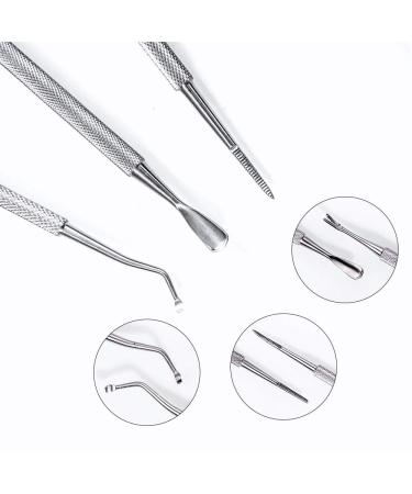 Ingrown Toenail Tool Kit - Stainless Steel 3 Pack Pedicure Set | Double Sided Nail File, Lifter, Pusher | Professional Ingrown Nail Cleaner Tools - Buy Online on GoSupps.com