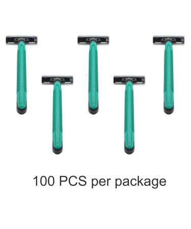 100 Pcs Disposable Razors - Twin Blade Stainless Steel Individually Wrapped for Men & Women - Bulk Travel Razors with Safety Cap - Buy Online on GoSupps.com