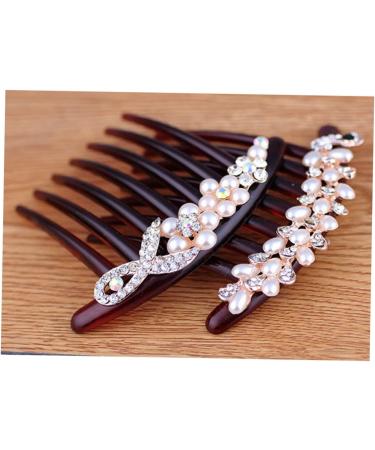 DOITOOL Unique Design Pearl Hair Accessories Rhinestone Hair Accessories Durable Girls Hair Styling Diy Hairstyle No Peculiar Smell Womens Hair Styling Women's Comb Vintage - Buy Online on GoSupps.com