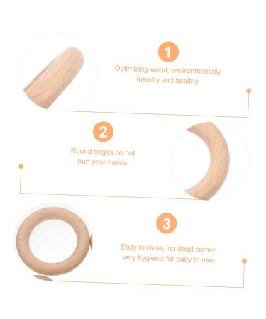 Eringogo 12 PC Wooden Rings - Natural Wood Baby Teething Accessories | Unfinished Beech Circle Rings for Infants - Buy Online on GoSupps.com