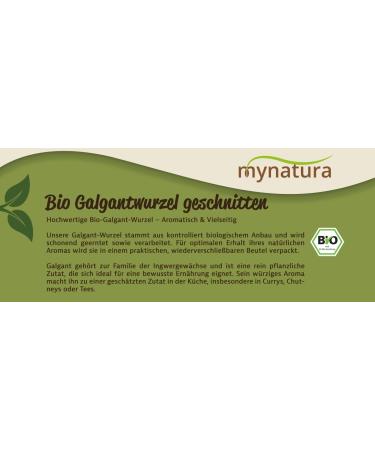 Jeske Sports Supplies Mynatura Organic galgant root cut dried galgant powder tea siam galgant natural product in bag 500 g - Buy Online on GoSupps.com