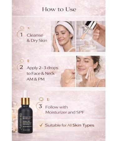 Retinol + Supreme Serum 2.5% Vitamin C 20% Hyaluronic Acid 5% Niacinamide 3.5% Anti-Aging Skin Repair Supercharged Face Serum - Buy Online on GoSupps.com