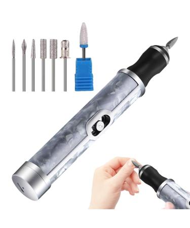 SILULCM Nail Grinder for Human - Electric Nail Drill - Professional 4 Speeds Electric Nail File for Thick Toenails Nail Polishing Nursing Peeling Removing Grinding Edge Shaping Gray