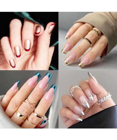 NT-ling French Tip Nail Stickers Self-Adhesive French Tip Nail Guides French Manicure Strips French Tip Nail Tool for Edge Auxiliary Black DIY Decoration Stencil Tools(11 Designs 12 Sheets) - Buy Online on GoSupps.com