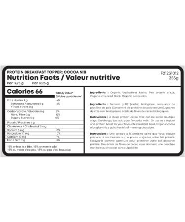 Westpoint Naturals Protein Breakfast Topper - Cocoa Nib 355g - Buy Online on GoSupps.com