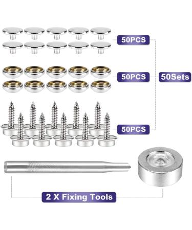 150 PCS Marine Grade Stainless Steel Canvas Snap Kit with Setting Tool - Boat Cover Snap Button Fastener Kit for DIY Furniture - 150 White - Buy Online on GoSupps.com