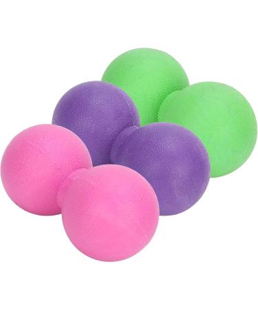 Verdant Touch Peanut Massage Ball - Silicone Yoga Training for Muscle Relaxation | Fitness Equipment in Purple Rose Red & Green - International Shipping Available - Buy Online on GoSupps.com