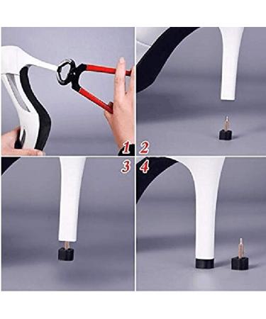 6 Pairs Beige U-Shaped High Heel Tips for Women - 8MM Size, Durable Non-Slip Protectors for Quiet and Comfortable Wear - Buy Online on GoSupps.com