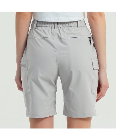 Nomolen Women's Lightweight Quick Dry Hiking Cargo Shorts - UPF 50+ Light Grey Small - Buy Online on GoSupps.com