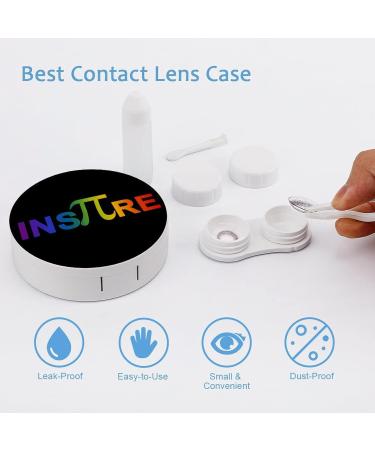 Inspire Pi Round Case For Contact Lens Kit Storage Box with Mirror Printed - Buy Online on GoSupps.com