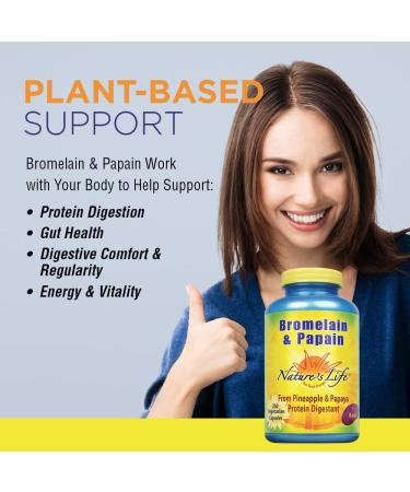 Nature's Life Bromelain & Papain - 250 Veggie Caps for Digestive Support - Buy Online on GoSupps.com