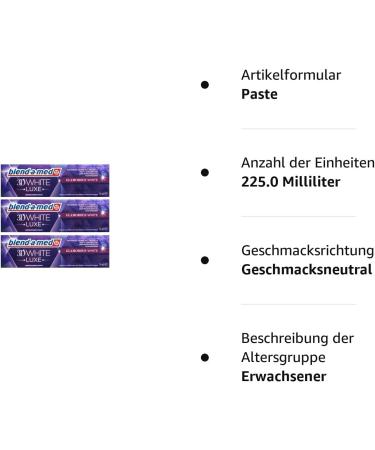 Buy 3x Blend-a-Med 3D White Luxe Glamorous White Toothpaste 75ml - International Shipping Available - Buy Online on GoSupps.com