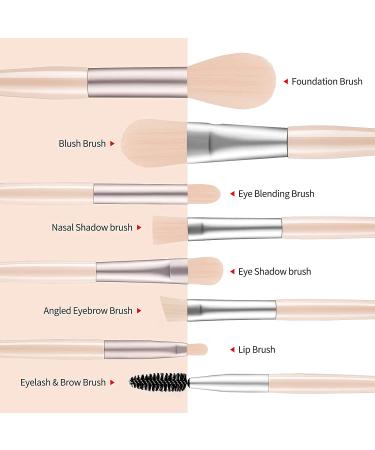 8 Piece Apricot Makeup Brush Set - Foundation Eyeshadow Eyeliner & More | International Shipping - Buy Online on GoSupps.com
