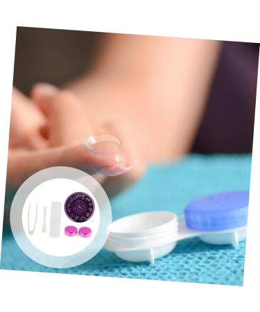 Homsfou Contact Lens Container Set - Travel-Friendly Storage Case for Contacts - Compact & Convenient Suitcases in Violet - 7.5x3cm - Buy Online on GoSupps.com