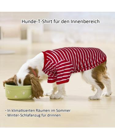 Stylish Petsmil Thin Dog Sweater for Small Dogs - Striped Stretchy Shirts for Chihuahuas & French Bulldogs (Red S) - Buy Online on GoSupps.com